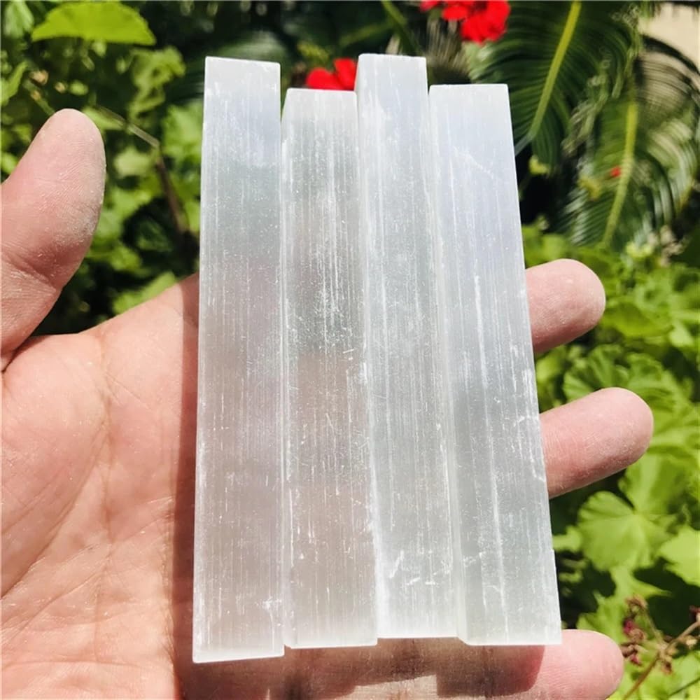 Beautiful Selenite Crystal Stick Chips Gypsum White Quartz Rough Minerals Point Stone (Size : 1kg)