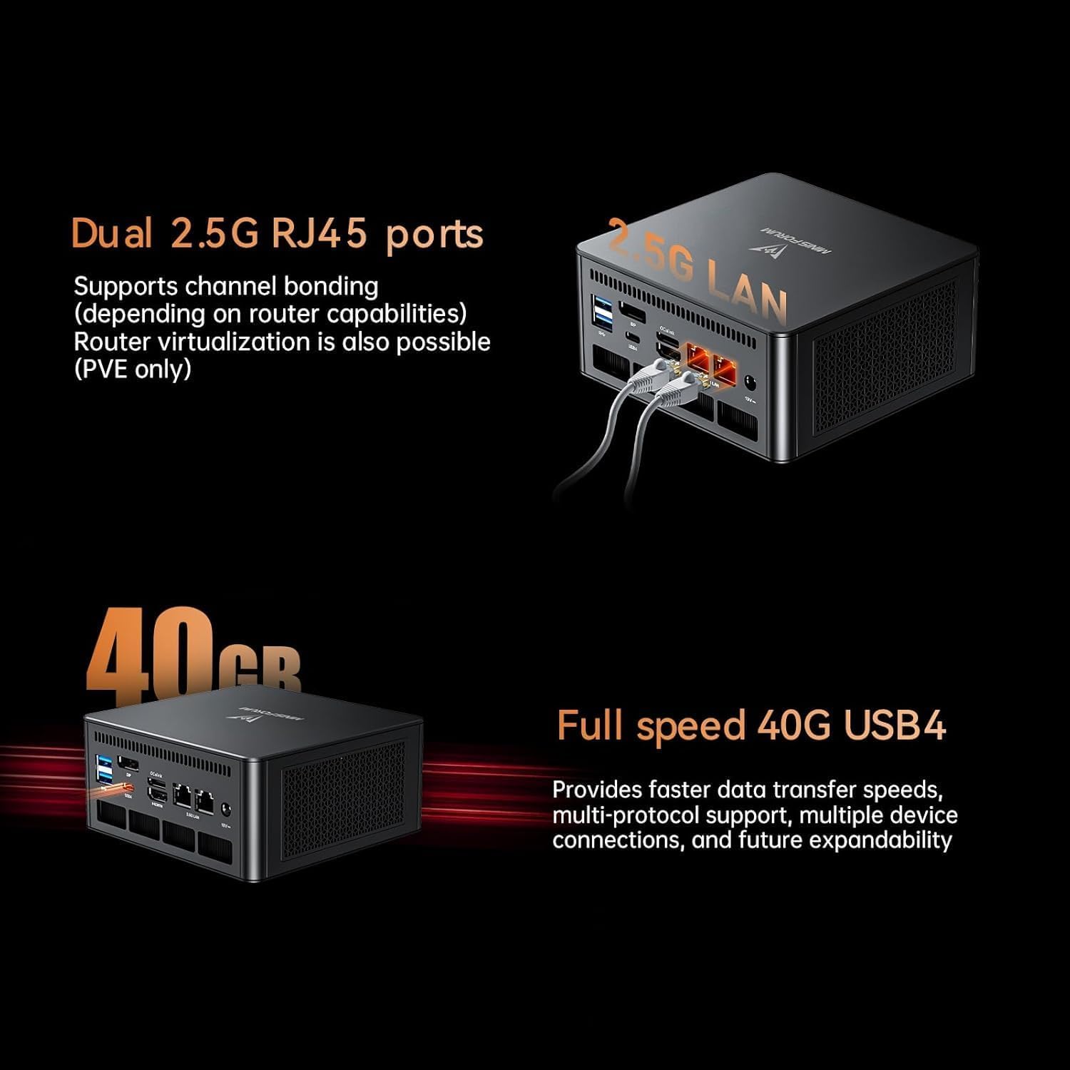 MINISFORUM UM890 Pro Mini PC, Ryzen 9 8945HS, Radeon 780M, 32GB DDR5, SSD 2TB, USB4, HDMI 2.1, DP 1.4, OCuLink, Doble LAN 2.5G, Wi-Fi 6E