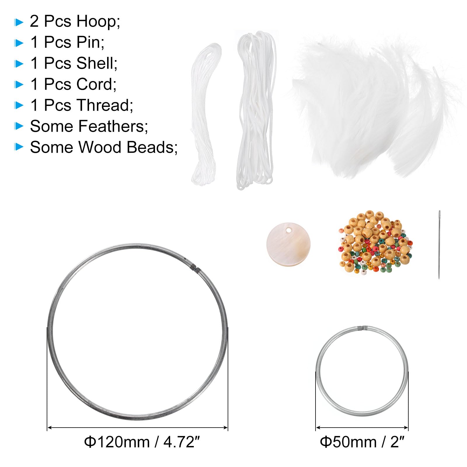 PATIKIL DIY Dream Catcher Kit, Making Dream Catcher Supplies Wall Hanging Handmade Dream Catcher Kits for Beginner Style 4, White - Image 2