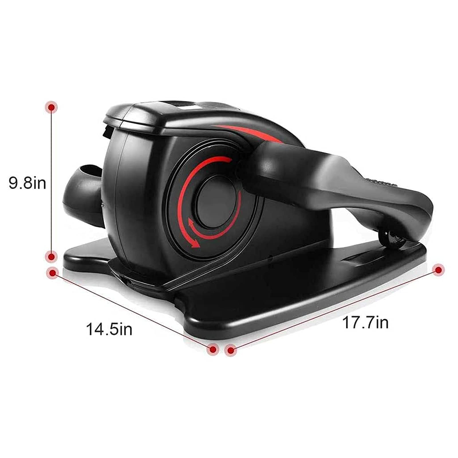 AMAZOM Allenatore Elettrico per Macchina Ellittica, Attrezzo Ginnico per Pedali Bici da Tavolo, Mini Cyclette per Pedaliera Portatile con Monitor Display,Nero