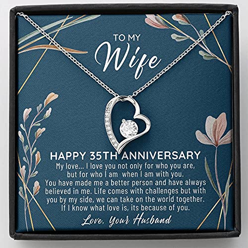 35 Year Wedding Anniversary Wife Gift – 35 Year Anniversary Necklace Gift For Wife – 35th Wedding Jewelry Gift For Her – 35th Anniversary Wedding Present – FLSG00035-4