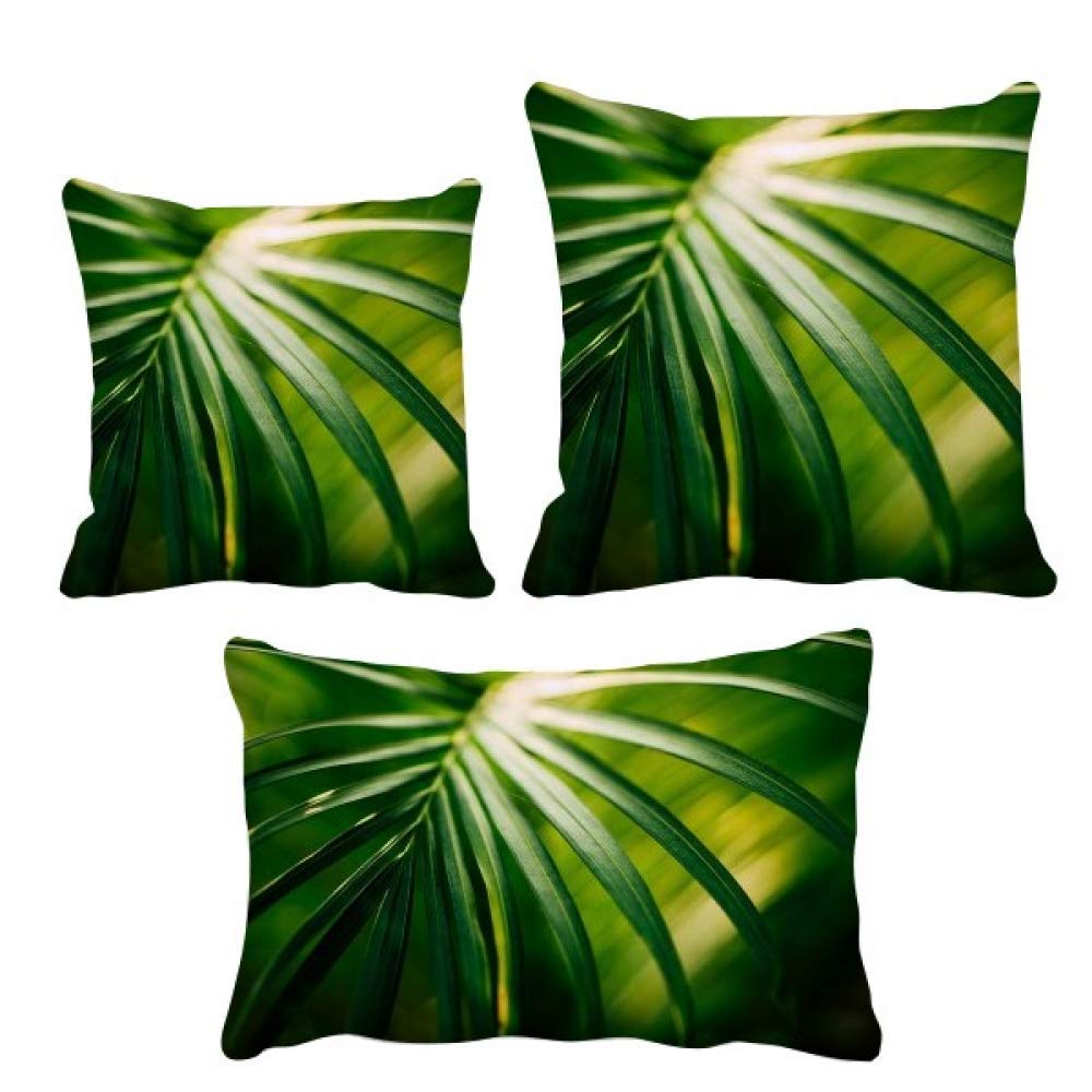 Housse de coussin feuilles vertes pour canapé de salon moderne