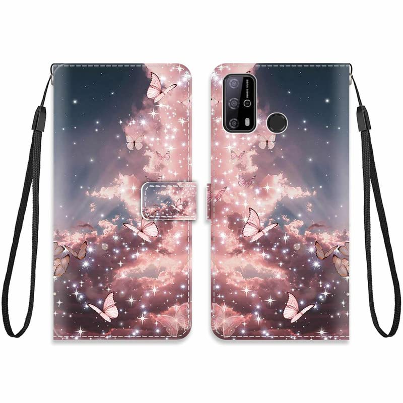 Custodia Portafoglio OUKITEL C21 – Pelle PU Con Motivo Lupo E Luna, Flip Cover Con Slot E Cordino - 2