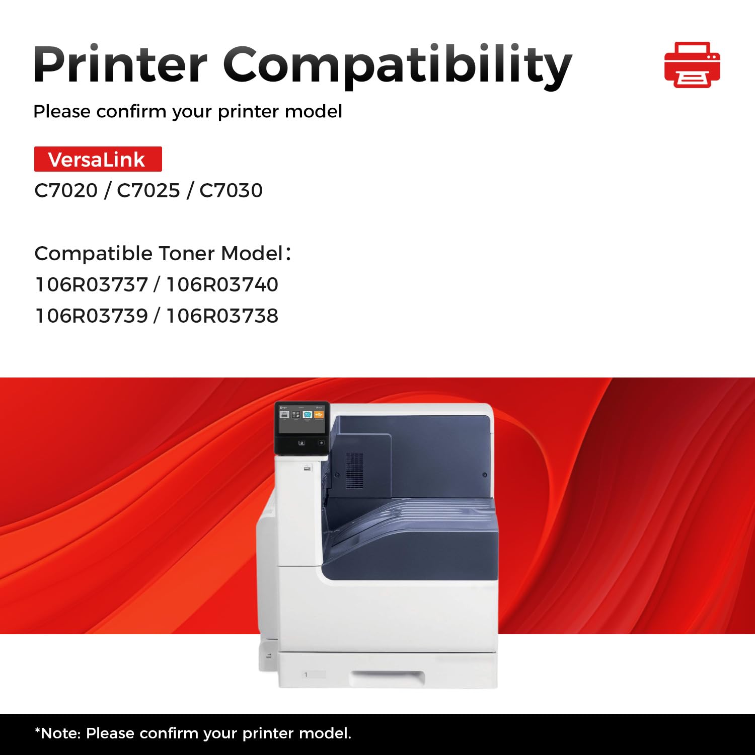 Versalink C7020 C7025 C7030 - Cartucho de tóner de alta capacidad 106R03737 106R03740 106R03739 106R03738 de repuesto compatible con Xerox VersaLink C7020 C7025 C703030 Impresora Negro Cian Amarillo