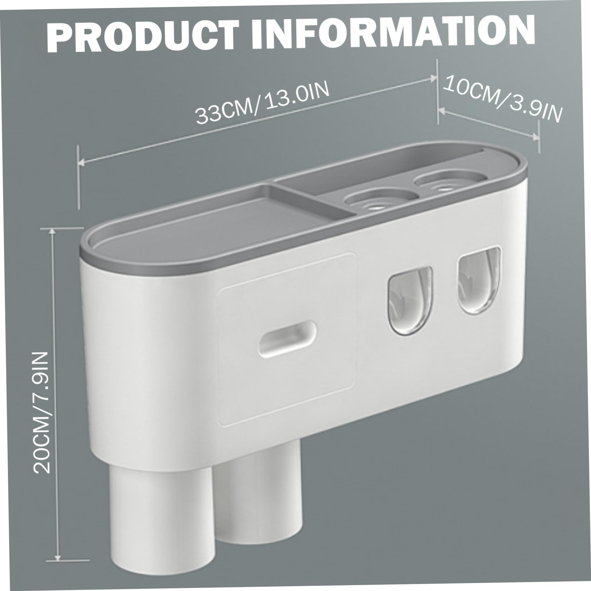 Soporte for cepillos de Dientes montado en la Pared, dispensador automático de Pasta de Dientes, Organizador de baño sin Taladro for Almacenamiento en la encimera,
