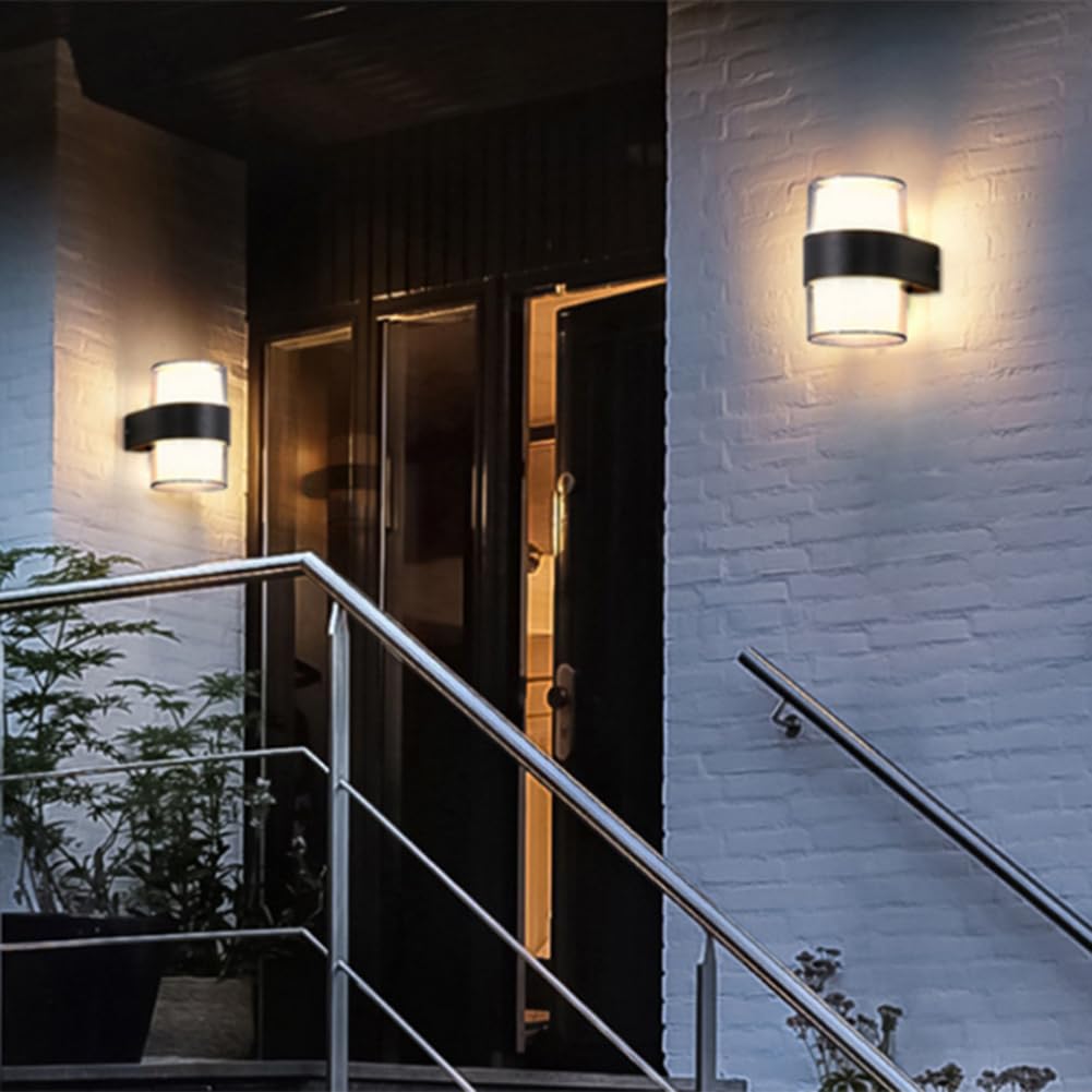 LED Außenlampe 2 Flamme Dimmbar Wandleuchte RGB Smart APP Steuerung Wandlampe Timer Innen Außen Außenwandleuchte Wasserdicht IP65 RGB Farbwechsler Wandbeleuchtung Up und Down Indoor Lampe Outdoor