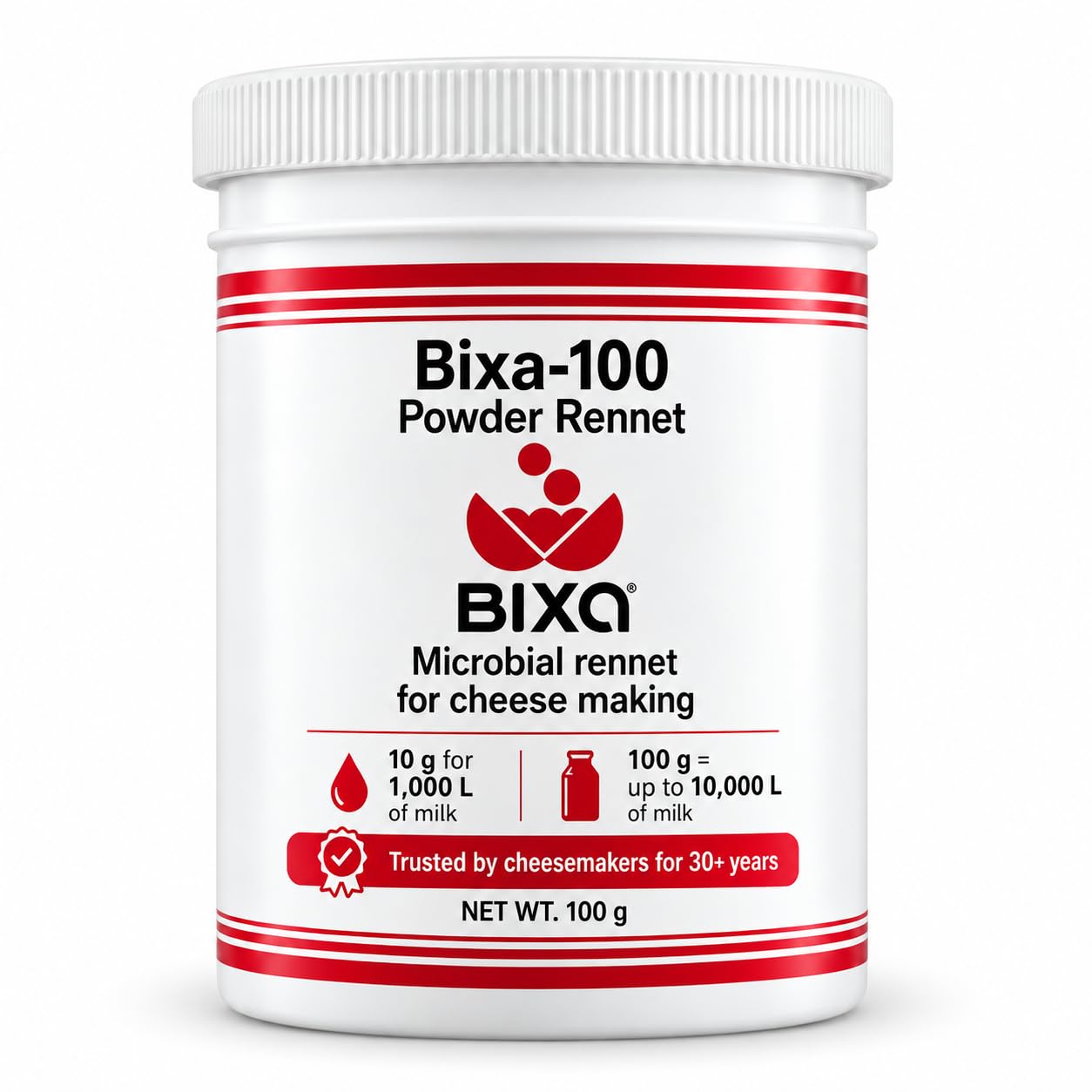 Bixa Rennet for Cheese Making, Microbial Rennet Powder, Cuajo en Polvo 100g
