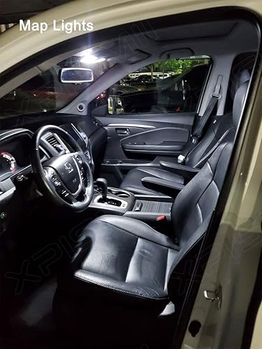 Miniatura 5 de Kit de luz interior LED blanca piloto de 17 piezas, 6000 K, repuesto para Honda Pilot 2009 2010 2011 2012 2013 2014 2015, con diagrama de colocación
