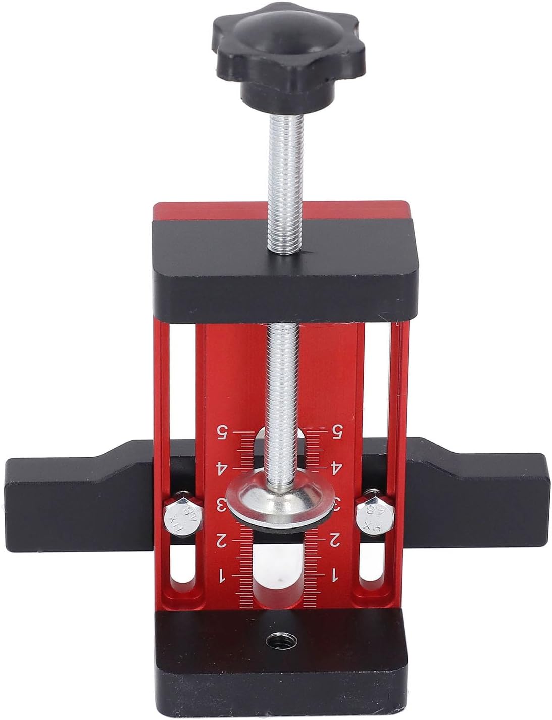 Cabinet Template Tool, Aluminum Alloy Adjustable Jig with 0 to 70 mm Support Arm, Accurate Dowelling Guide for Kitchen, Includes 8 mm Drill Bit Full Hardware Kit