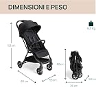 Foto di Chicco Urbino, Passeggino 0+ Mesi-22 Kg, Passeggino Leggero con Chiusura Smart e Compatta, Capotte Estensibile con Trattamenti UV50+ Antipioggia, Schienale Reclinabile e Regolabile, Poggiagambe, Nero