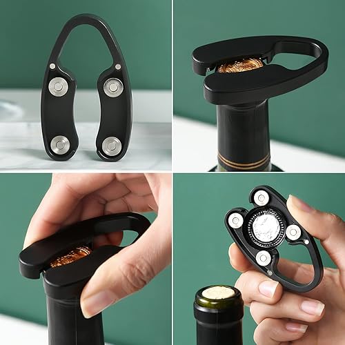 Miniatura 5 de Paquete de 4 herramientas magnéticas para cortar papel de vino, 4 cuchillas inoxidables para botellas de vino, quita la parte superior de papel de