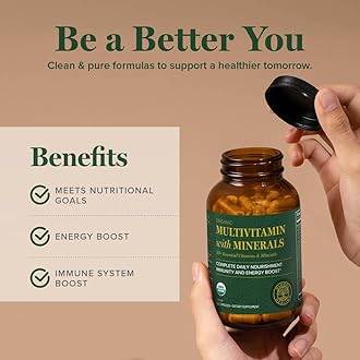 Global Healing Center - USDA Organic Multivitamin for Women & Men - Vitamins Include A, C, D, & More for Your Overall Health & Wellness Needs - Complete Daily Multi Vitamin Nourishment (120 Capsules)