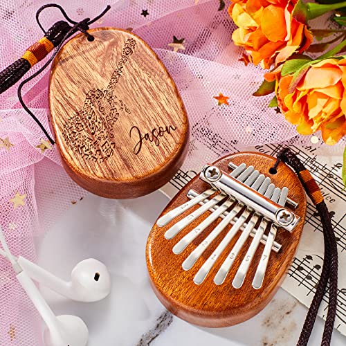 SOUFEEL Kalimba Thumb Piano Custom Mini Thumb Piano with Your Name 8 Key Personalized Finger Piano Portable Marimba Musical Instrument for Beginners Adults Kids Christmas Birthday Gifts - Guitar