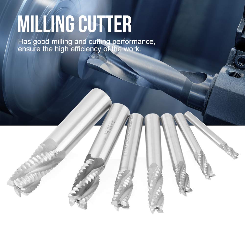 Schaftfräser, Fräserfräser, Schruppfräser, Schruppspanner, 4 Nuten 6-20 mm 7 Stück/Satz für die professionelle Feldfräsmaschinenfabrik der Industrie