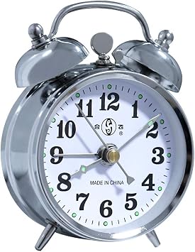 KEYPOWER Alarm Clock Mechanical Wind Twin Bell Double Bell Small