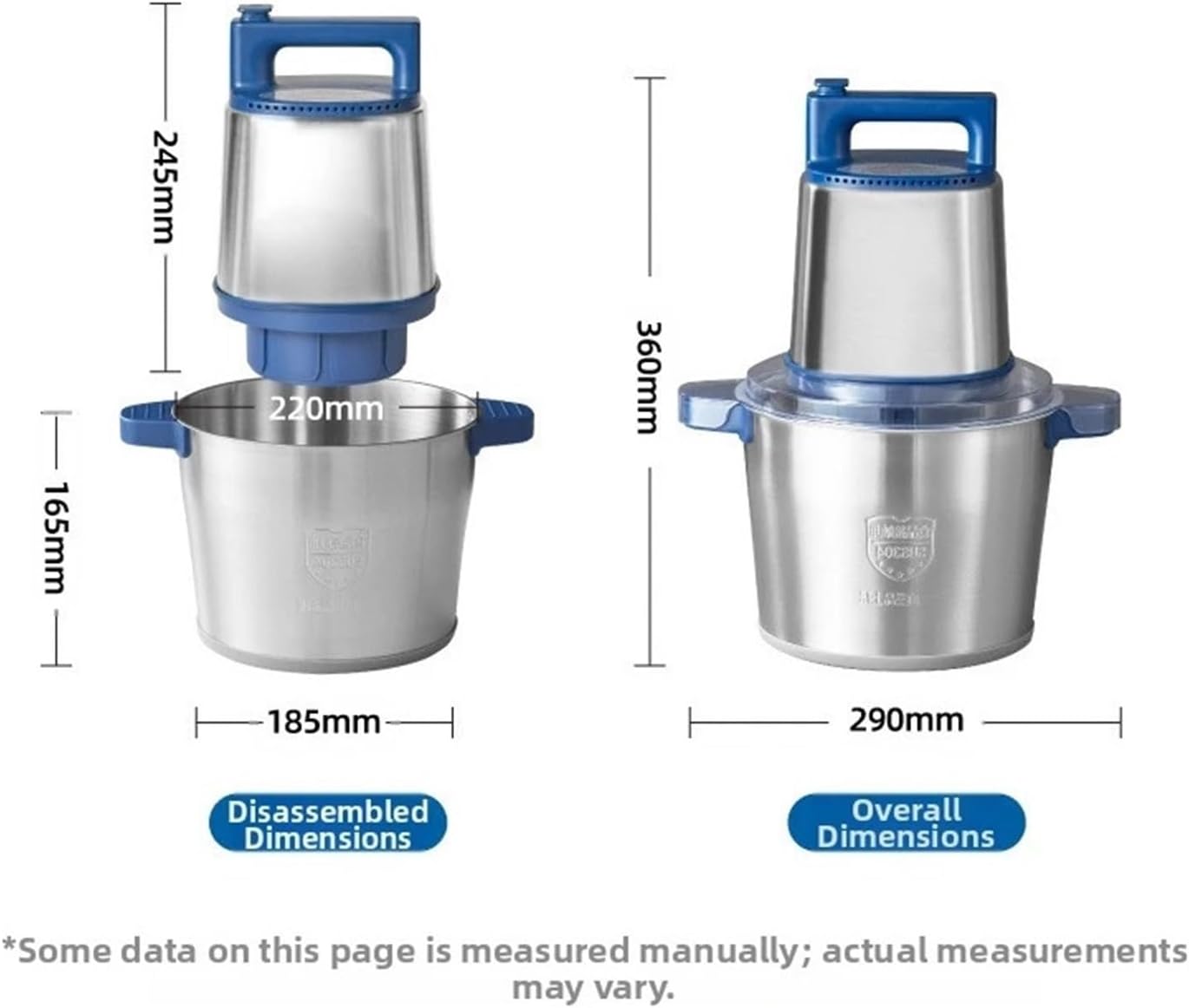 6L Large-Capacity Multi-Functional Meat Grinder, Heavy Duty Commercial & Home Use, Stainless Steel Blades Easy Clean