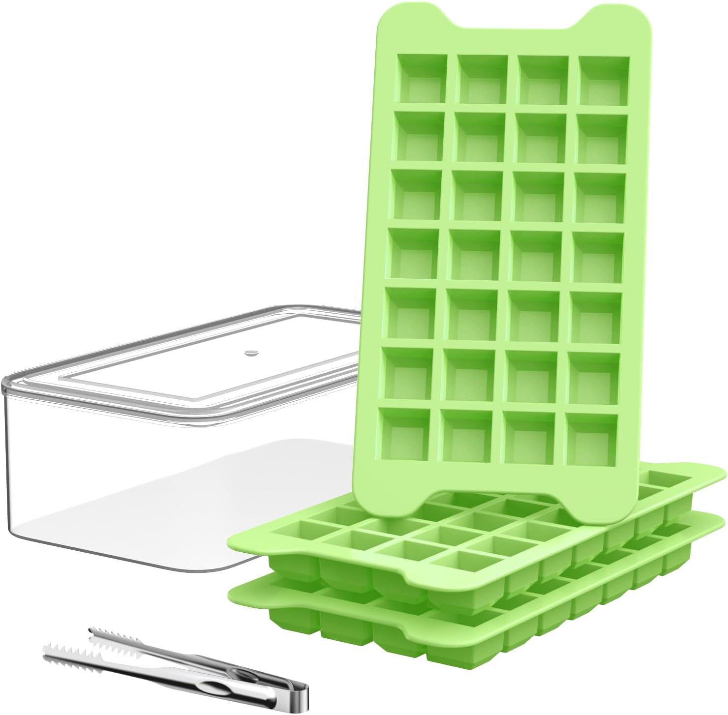 Ice Cube Tray for Freezer with Bin Easy Release 1Inch Ice