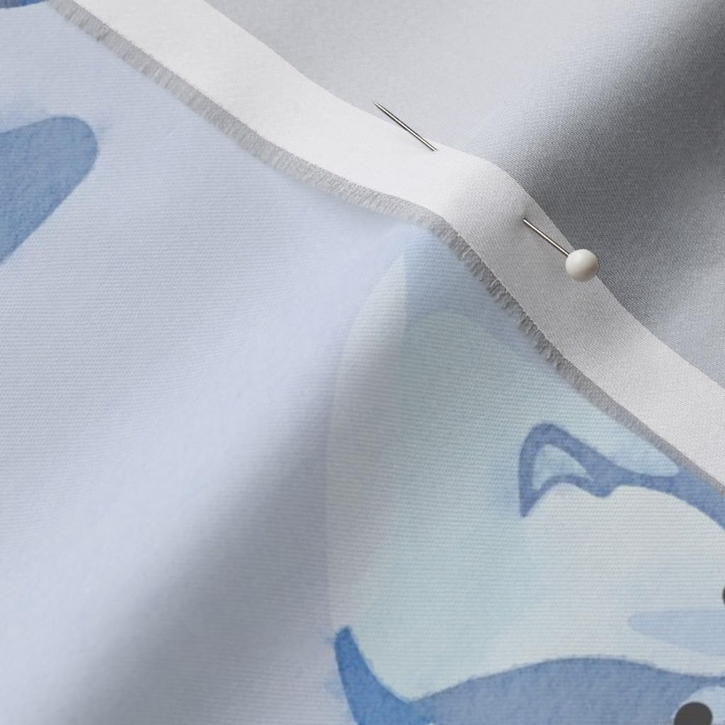 Spoonflower Fabric - Bears Medium Blue Bear Childrens Polar Arctic Printed on Organic Cotton Sateen Fabric by The Yard - Sewing Quilting Apparel Home Decor