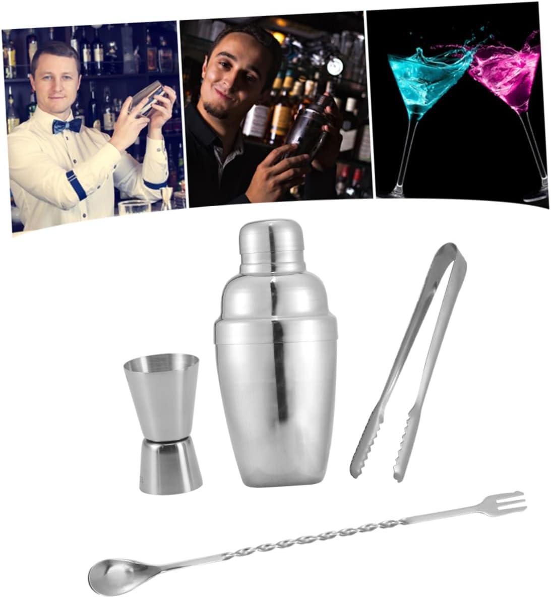 Set de 4 Piezas Coctelera de Acero Inoxidable Alipis