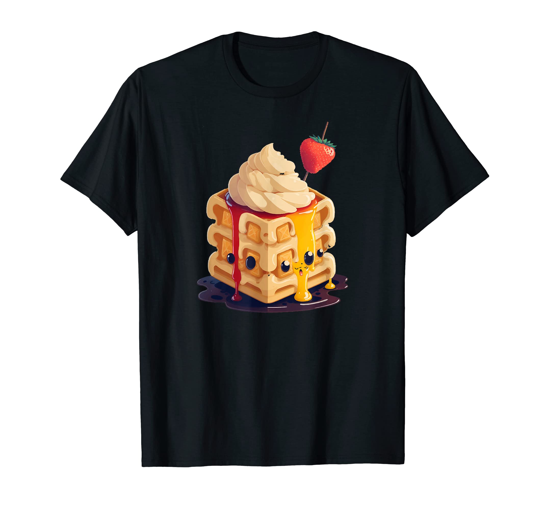 Amazon | かわいい朝食フードブランチバターシロップワッフルイラスト 