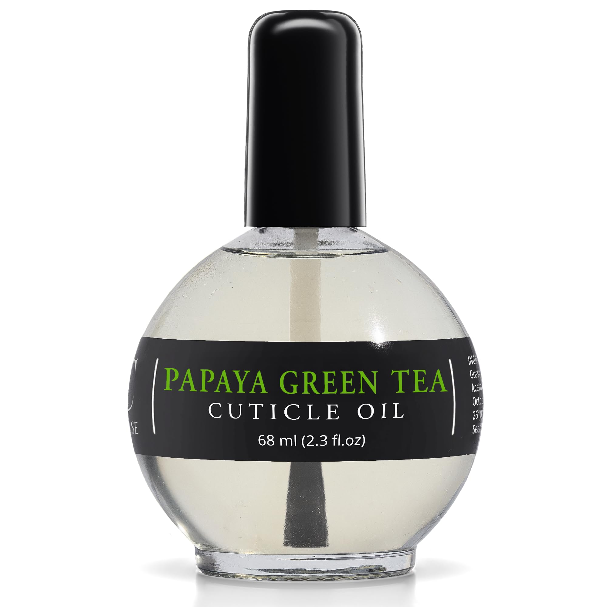 Moisturizing Cuticle & Nail Care Oil 2.3 Fl Oz - Papaya Green Tea Scented – Infused with Jojoba Oil, Aloe, Vitamin E – Nail & Cuticle Hydration, Repair, Moisturizer, Strengthener, Growth