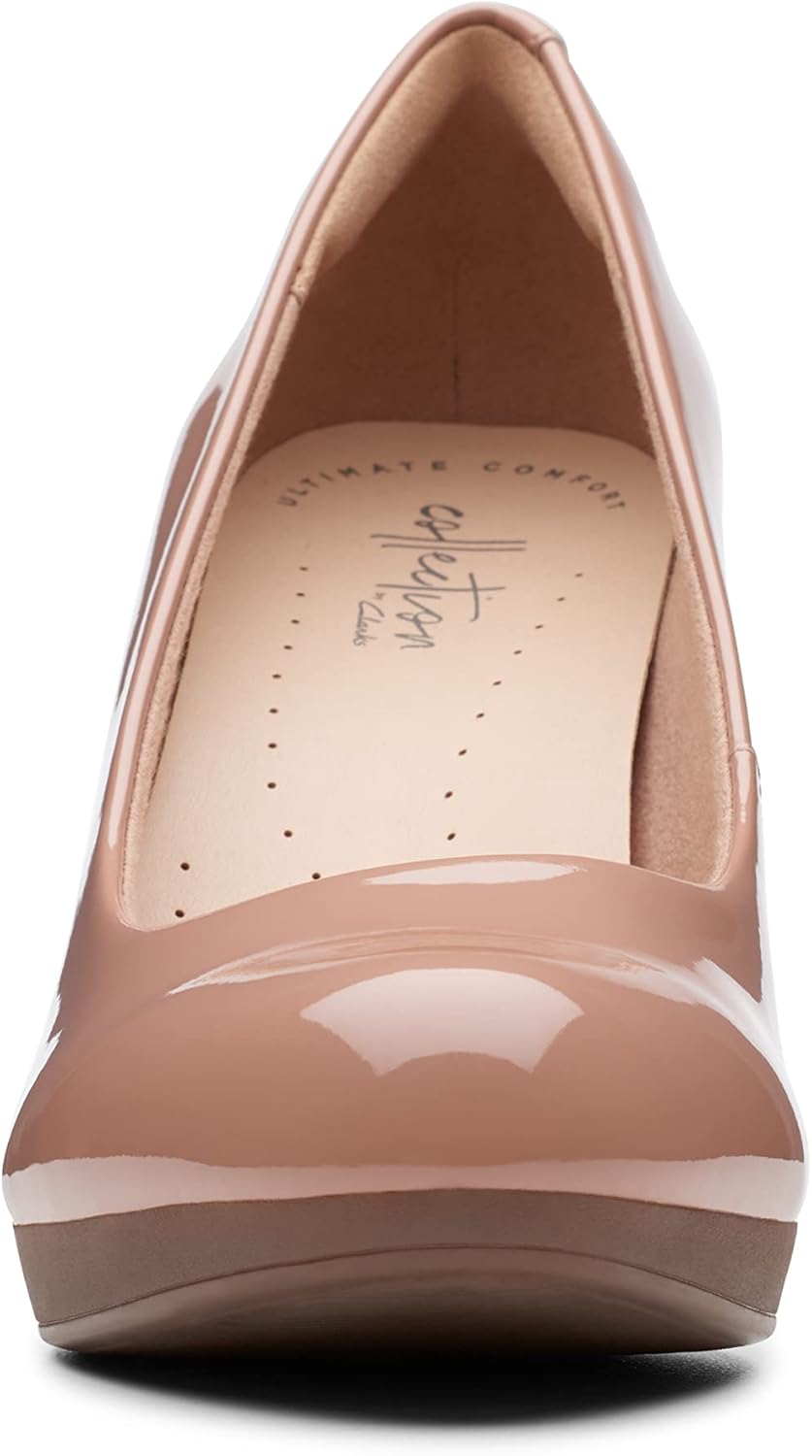 Clarks Women's Adriel Viola Dress Pump 10 Praline Synthetic Patent