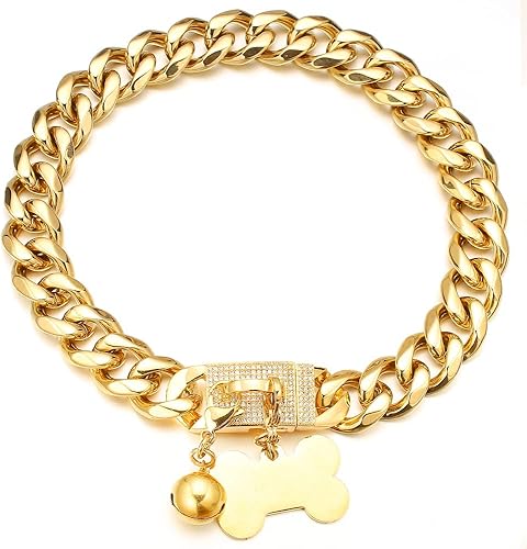 Miniatura 6 de collares de cadena para perro+etiqueta, campana