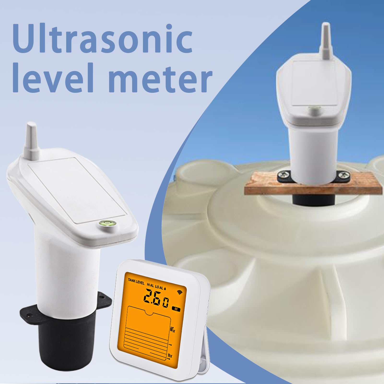 Monitor De Nivel De Agua Para Tanques Medidor Digital De Capacidad Con | Indicador De Nivel De Agua Ultrasónico Para Tanques Con Pantalla Digital Medidor Nivel Agua Detector Medición Para