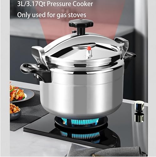 Miniatura 2 de Mini olla a presión de 3 L3.17 cuartos de galón, olla a presión de aleación de aluminio con tapa de bloqueo de seguridad y válvula, lata de presión