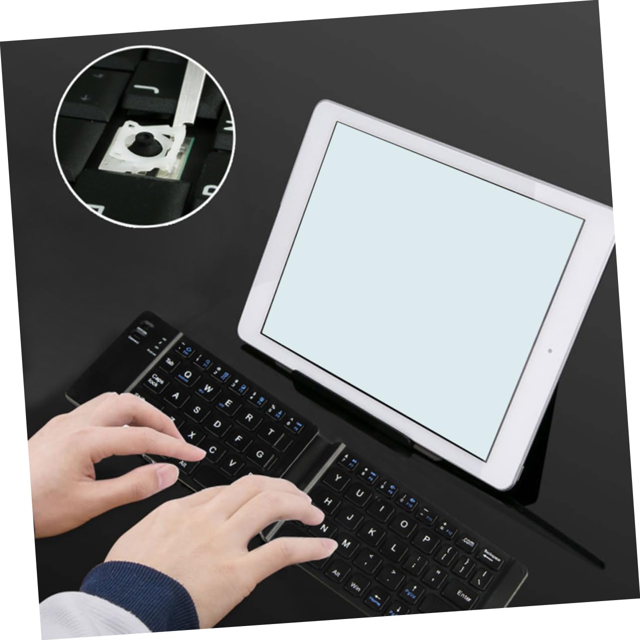 HOMSFOU Tastiera Wireless per Tablet Mini Tastiera Pieghevole a Connessione Radio per Computer Abs Tasti