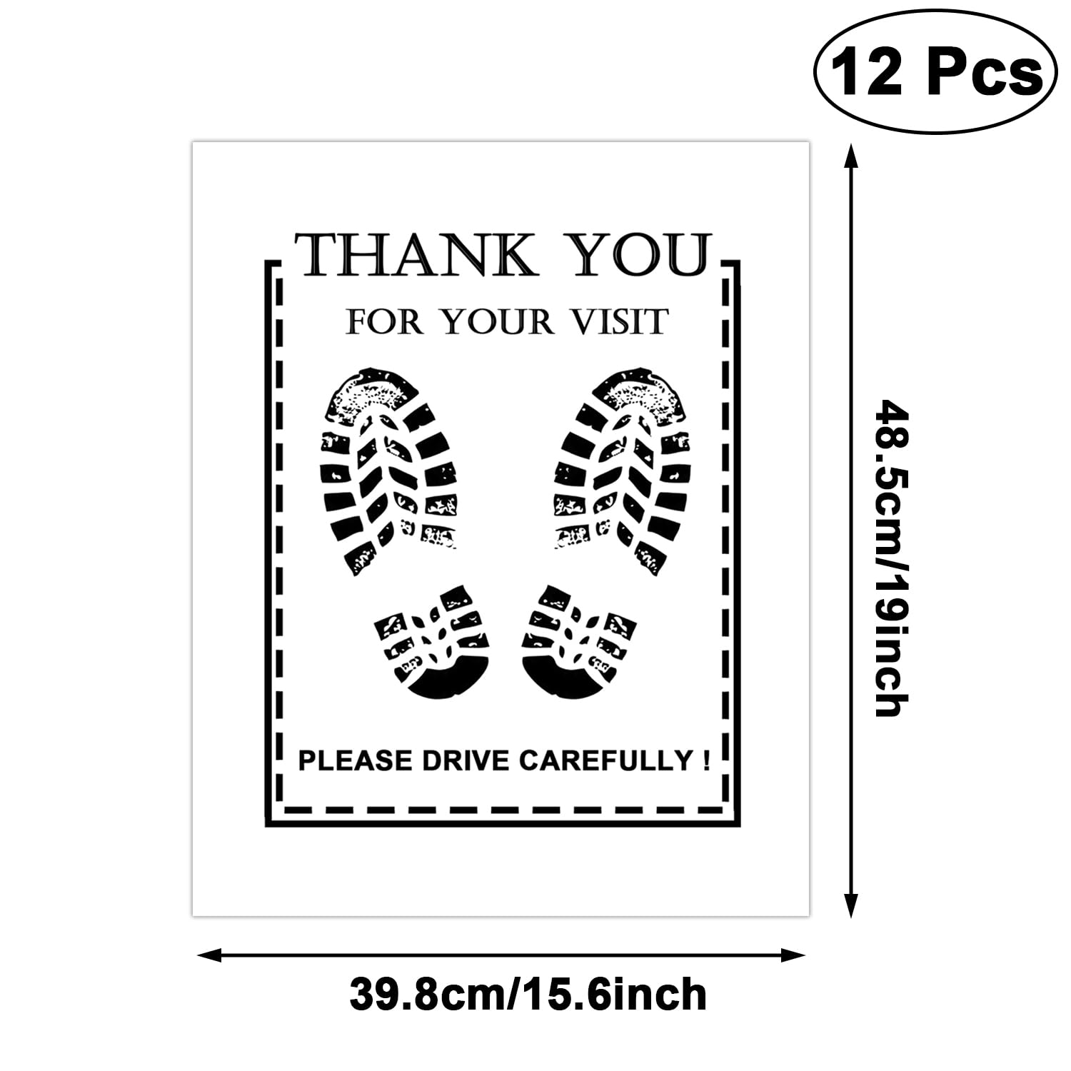 RUENXG White Car Paper Floor Mats 12Pcs Temporary Cars Floor Protector Vehicles Disposable Floor Pads Thank You Mats — view 2