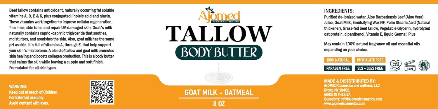 Tallow and goat milklBody Butter, Natural Moisturizing Cream for Dry, Itchy, Cracked Skin, Handmade Diaper Rash (Unscented) - Image 8