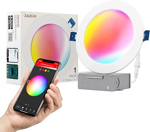 Miniatura 13 de Downlight Inteligente LED Empotrado Sin Caja de 3", Control por Aplicación WiFi y Voz, 120VAC, 7W, 420LM, RGB + 2700K-6000K, ETL & FCC & IC,