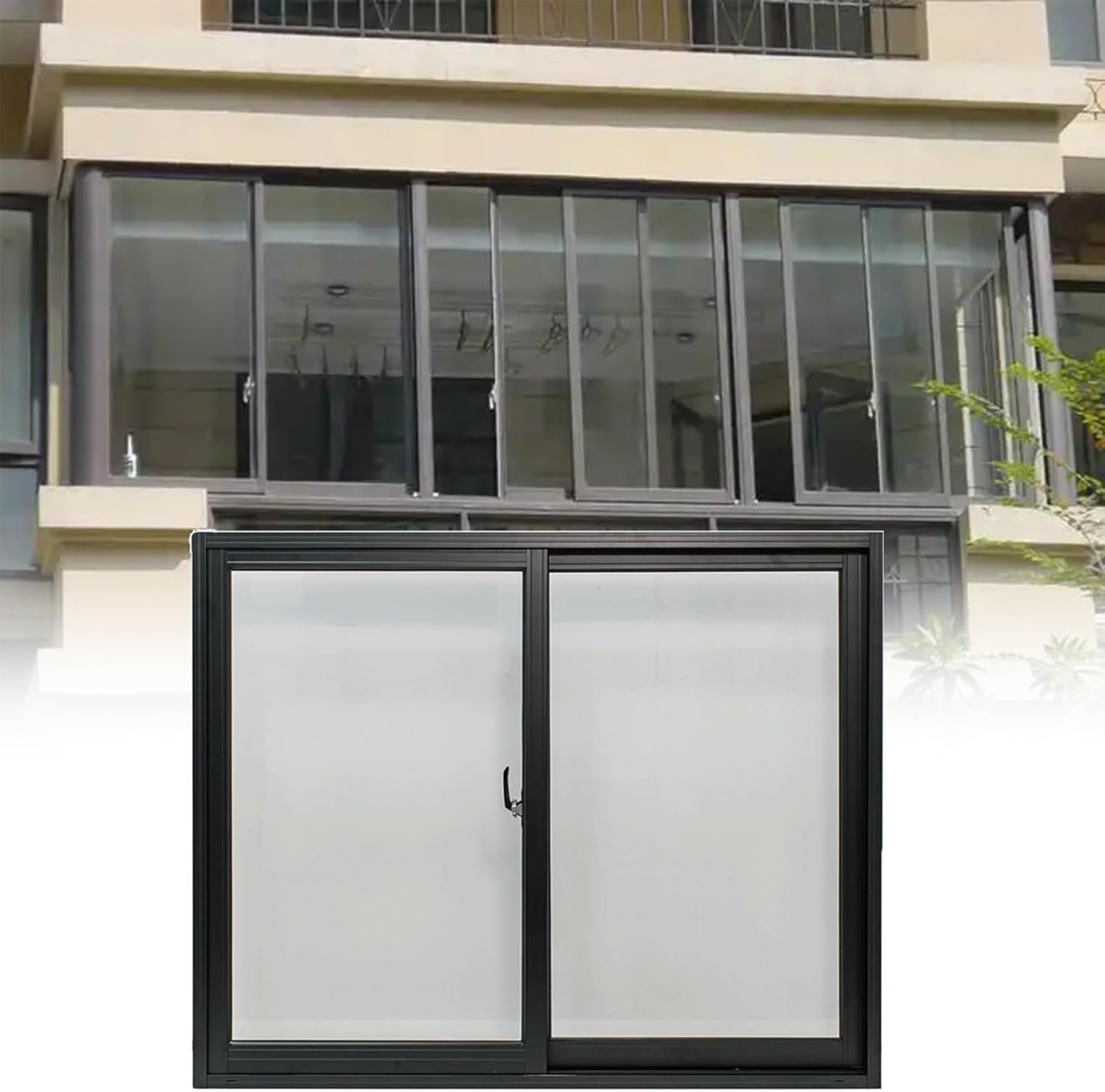 Large Locking Sliding Window for Chicken Coop & Bathroom - 23x14in (58x36cm), Tempered Glass with Screen, Enhanced Ventilation, Durable Black Design