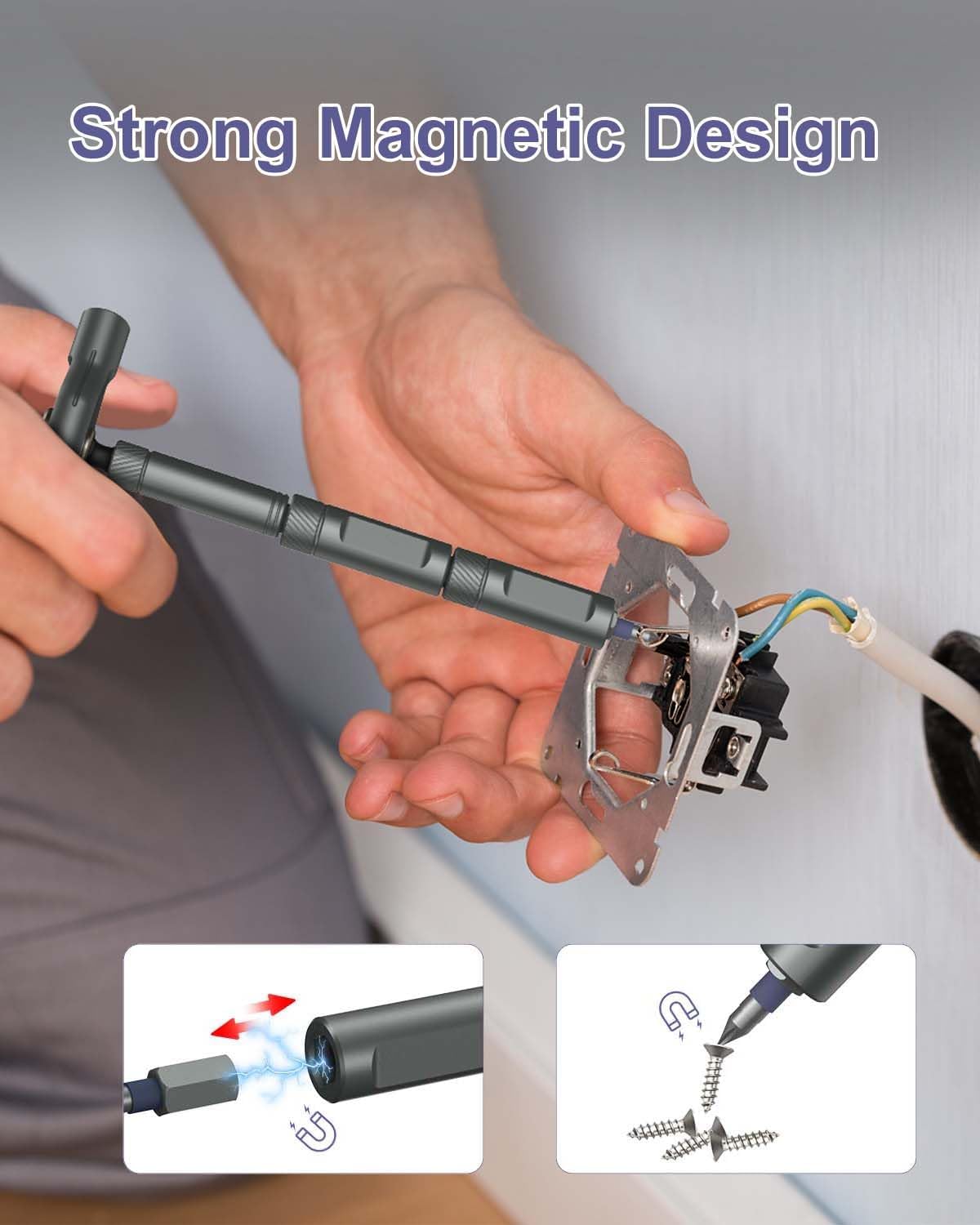 Ensemble de tournevis magnétiques 42 en 1, kit de tournevis multi-cliquet avec 40 embouts magnétiques, poignée à cliquet amovible, kit d'outils de réparation portables pour vélo d'ordinateur
