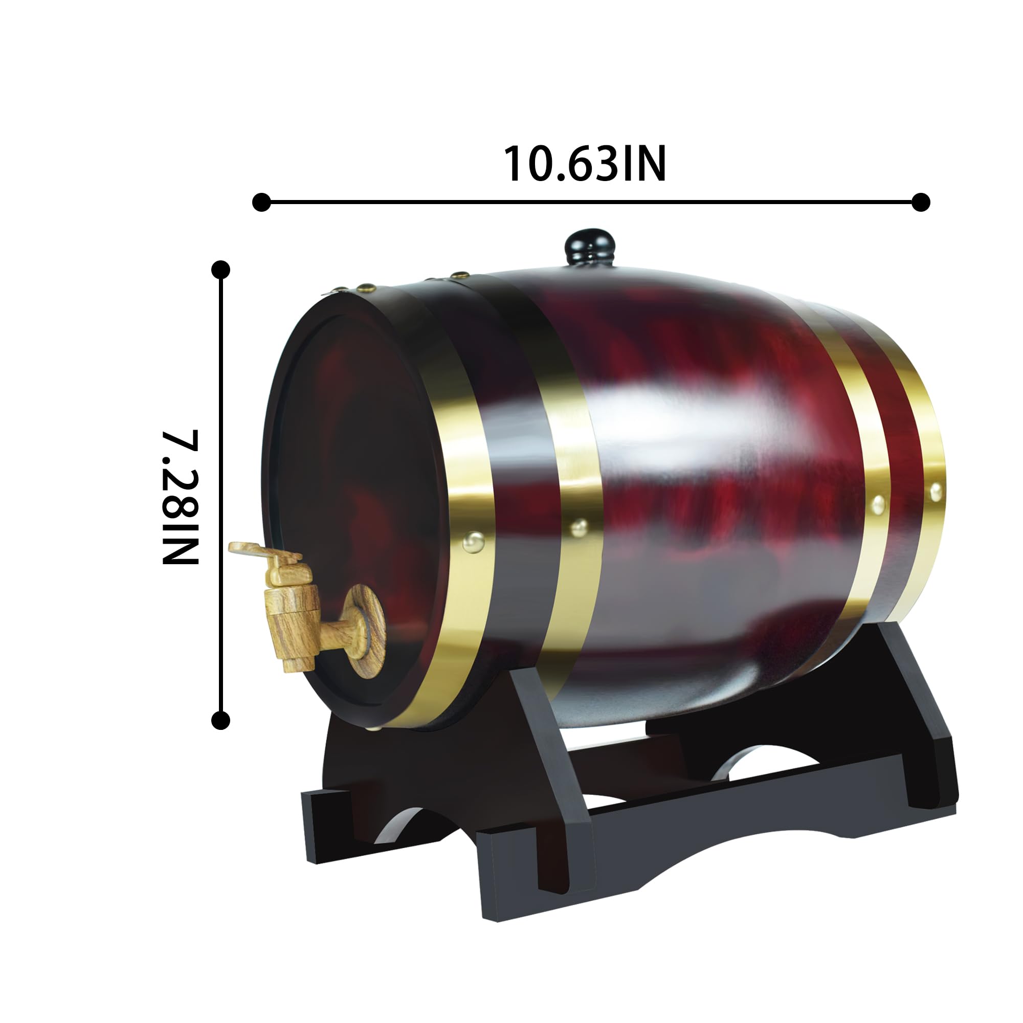 Rainbow_Road Dispenser per fusti di Whisky da 5 Litri in Legno, Decanter per Botti di Vino, Whisky Vino barile Oak Barrel Aging Whisky per Fusti per Vino, Birra e liquori, a Prova di perdite (Retro)