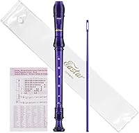 Vista 11 de Eastar Flauta Dulce Soprano para Niños Principiantes, Digitación Alemana en Do con Kit de Limpieza, Apoyo para el Pulgar, Bolsa de Algodón, Tabla