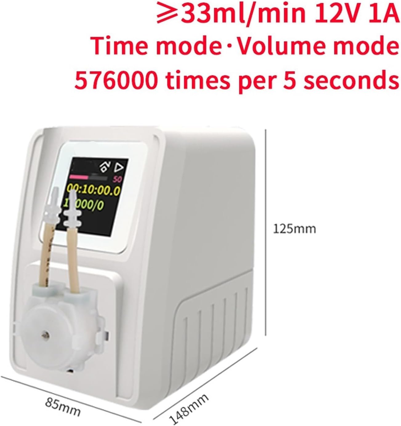 Sewage/Effluent Pumps 33ml/min M1-DC Adjustable Peristaltic Pump 12V High Precision DC Motor Dosing Pump with LCD Screen for Lab or Aquarium(UK)