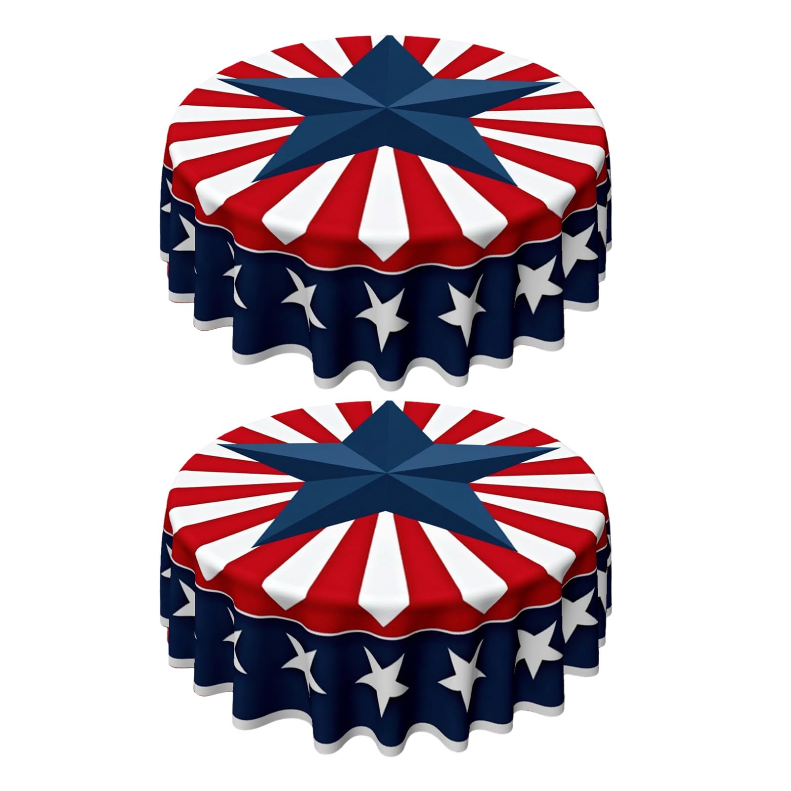 Limtula Wrinkles Resistant Round Patriotism Tablecloth Celebratory Tablecloth for Forth of July Parties and US Occasion US Theme Dining Cloth