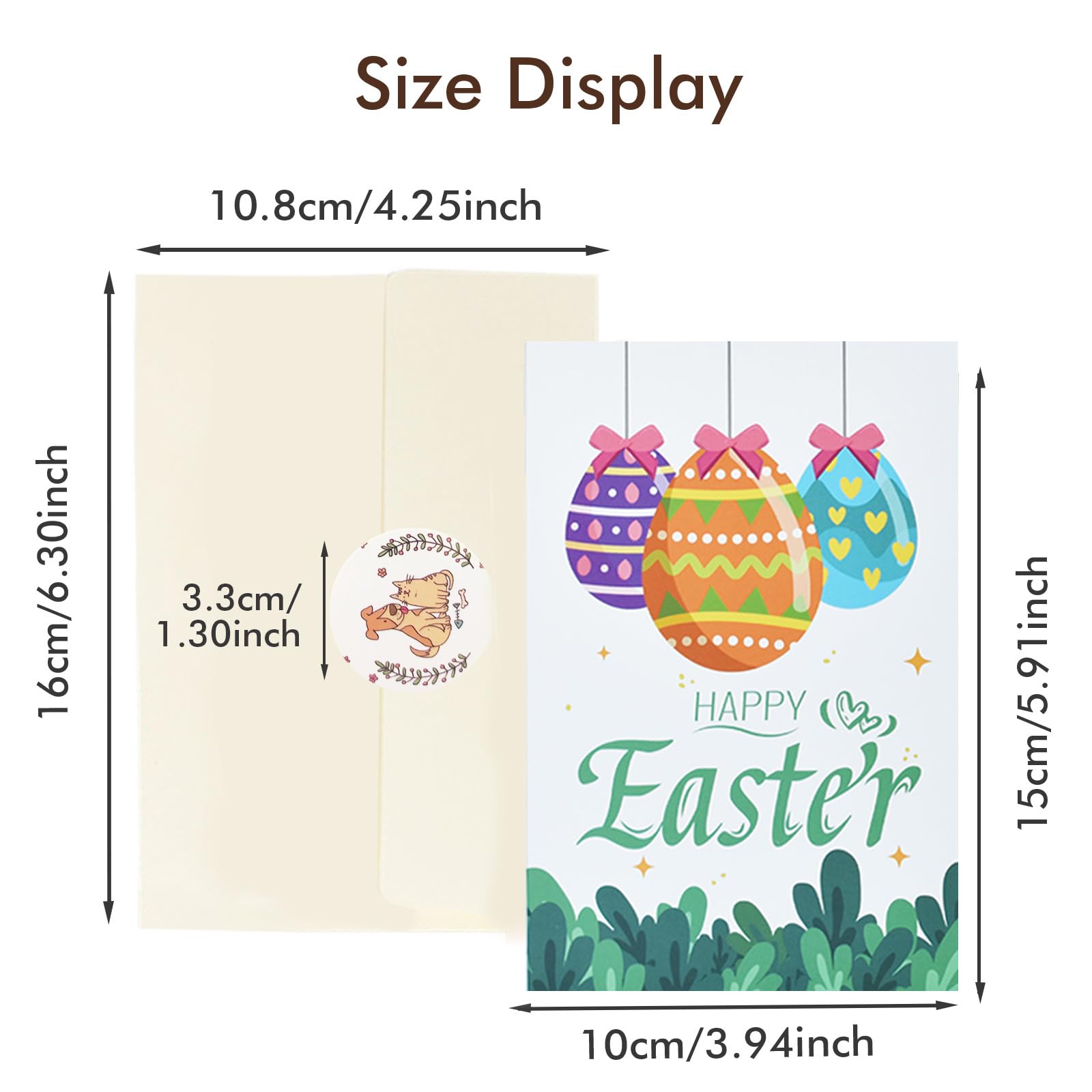 IHCEMIH Easter Cards Greeting Card Pack of 12 Happy Easter Blank Greetings Card Funny Note Card Bunny Eggs Multipack Notelets Envelopes Stickers Sets for Classroom Exchange Easter Party Supplies UK - Image 2