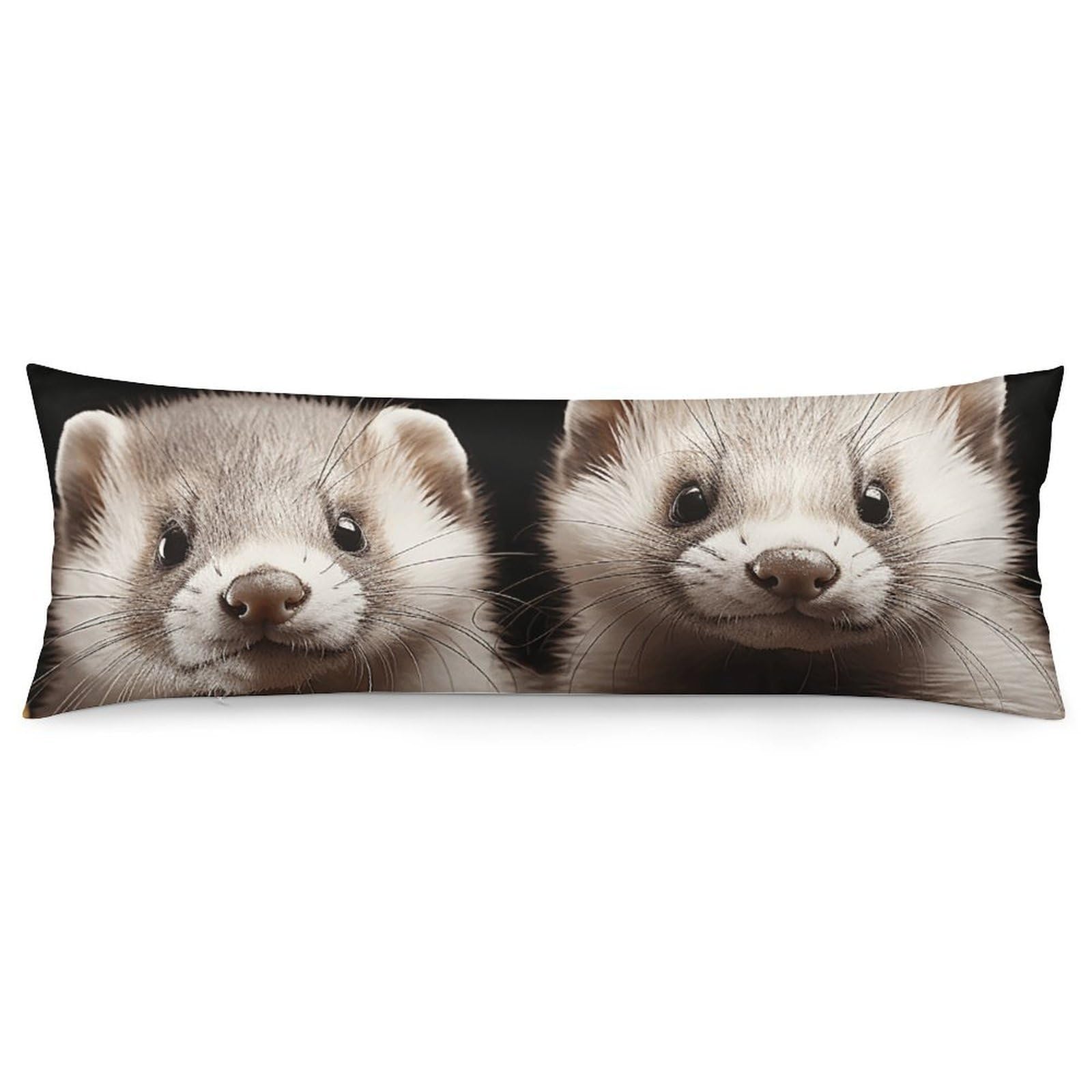 2 Pack Pillow Cases for Hair and Skin, Soft Breathable Pillow Case Covers with Hidden Zipper, Ferrets Pillowcase 20"x54" Pillow Covers for Sleeping Gift