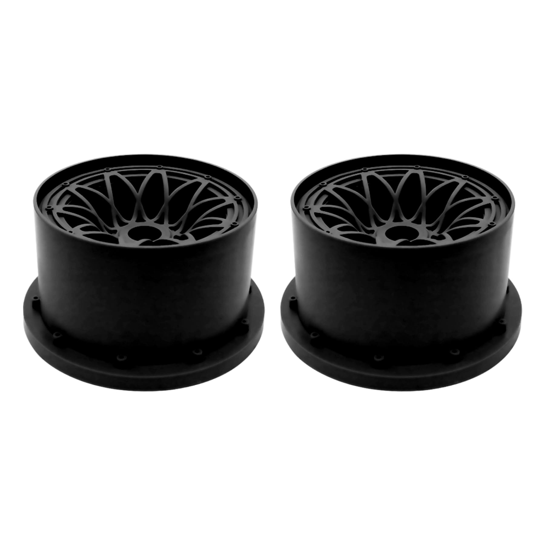 FLMLF Nylon Rear Wheel Hub Rim Set Black for 1/5 Hpi Rovan Km Baja 5B 4WD Rc Car Parts