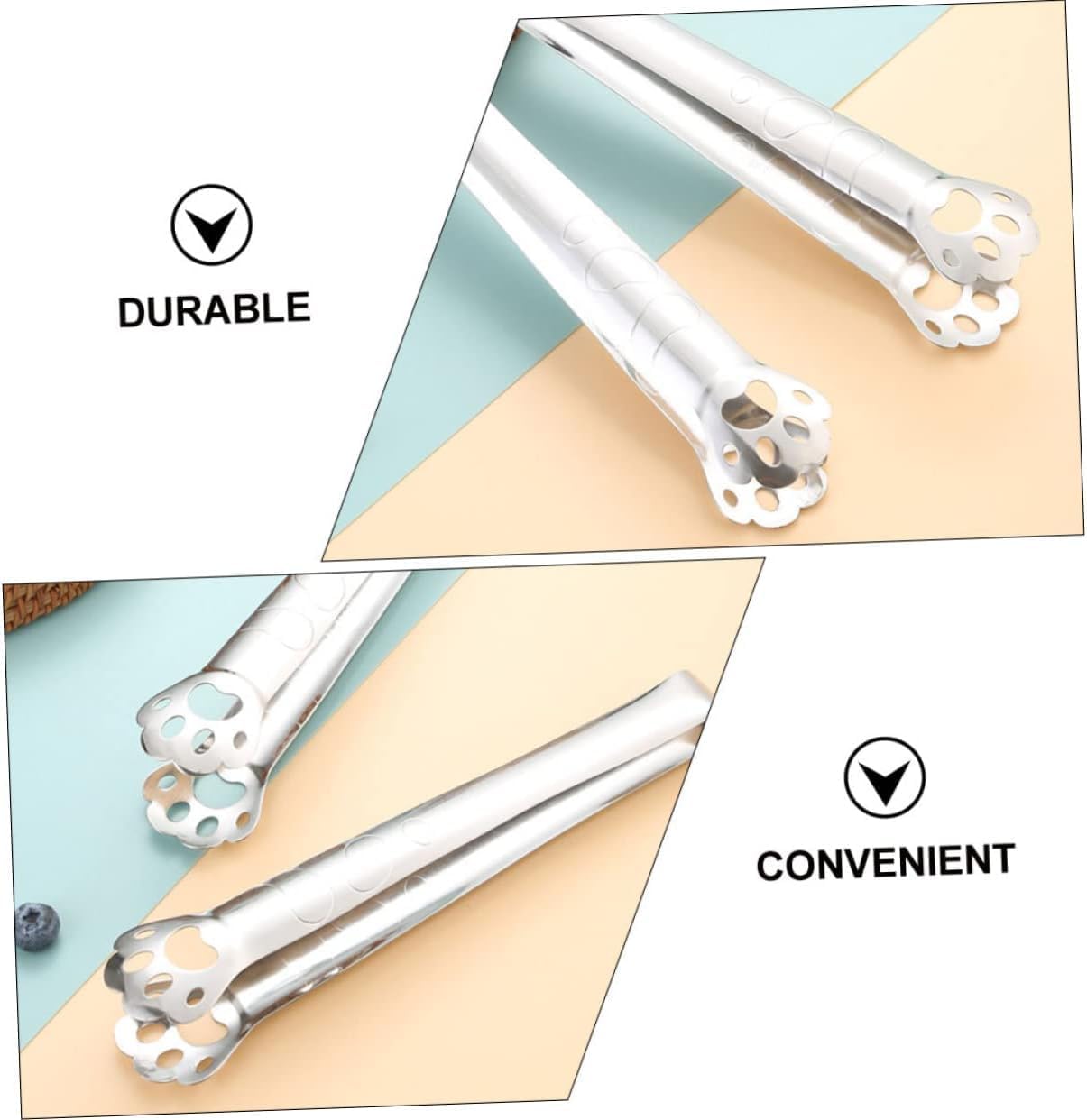 Cooking Tongs Stainless Steel Food Tongs Tong for Cooking Barbecue Tools Grill Tools Toast Tong Ice Cube Tong Buffet Food Tongs BBQ Bread Baked Food Tongs at Home Kitchen Supplies