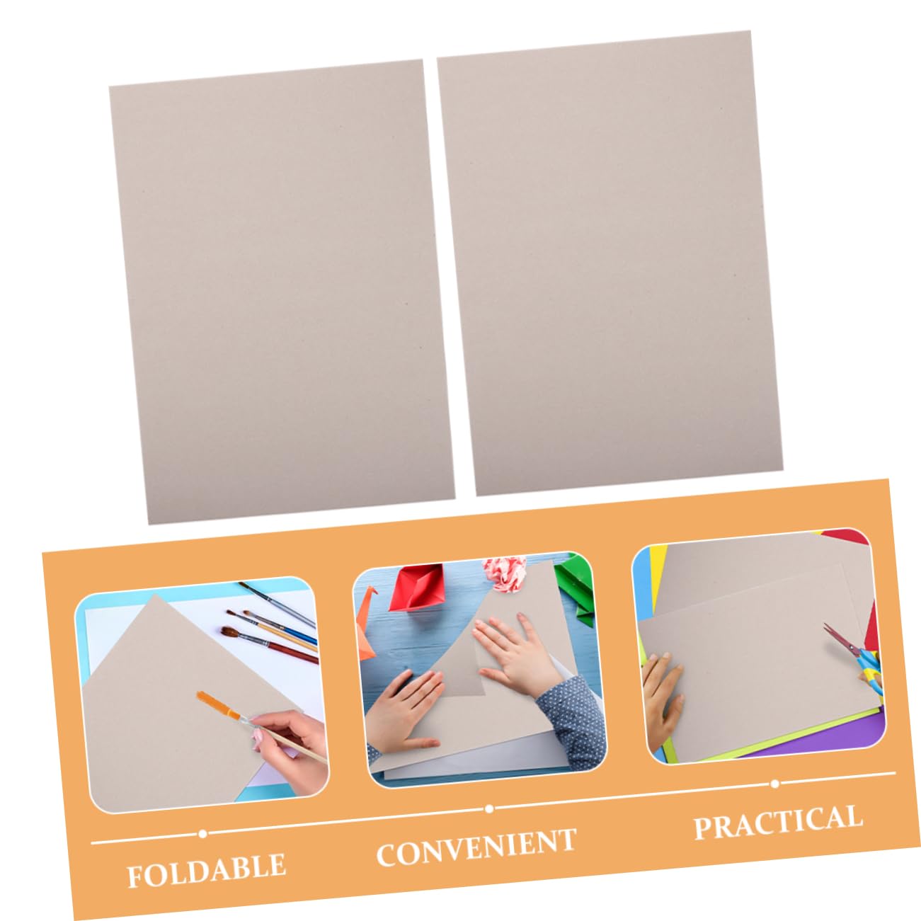 Cartone Bifacciale Marrone per Origami e Pittura Fai da 20 Fogli