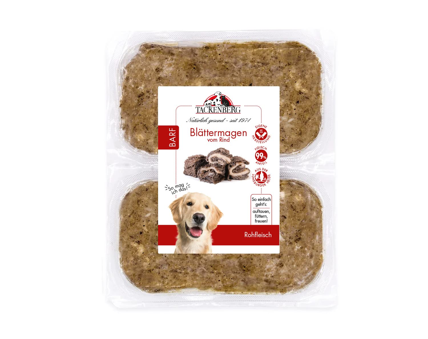 TACKENBERG Barf Rindermix-Paket für Hunde. 20kg Barf Fleisch für Hunde