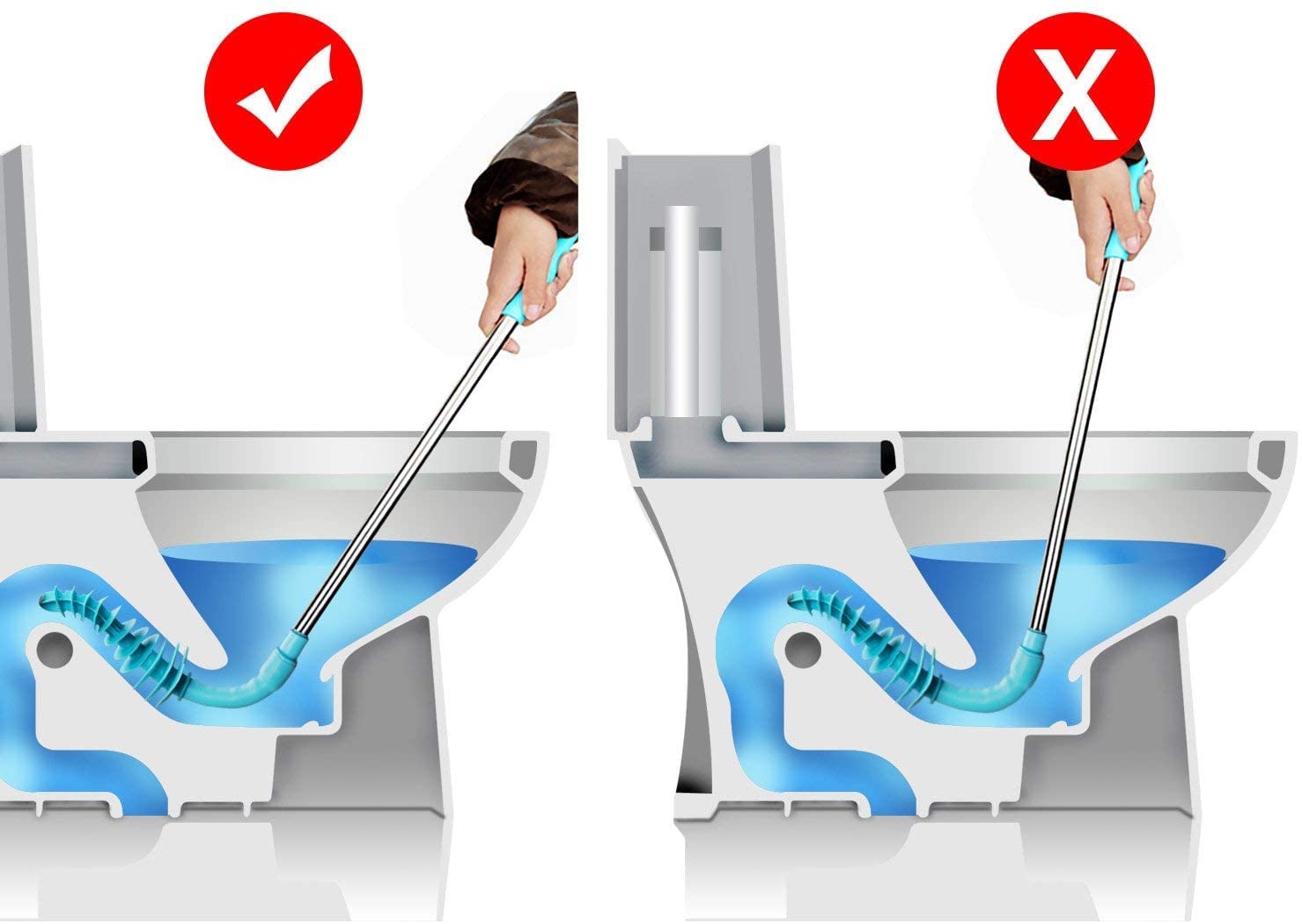 Buy Vok Toilet Plunger RV Auger Toilet Clog Unclogger, Toilet Snake