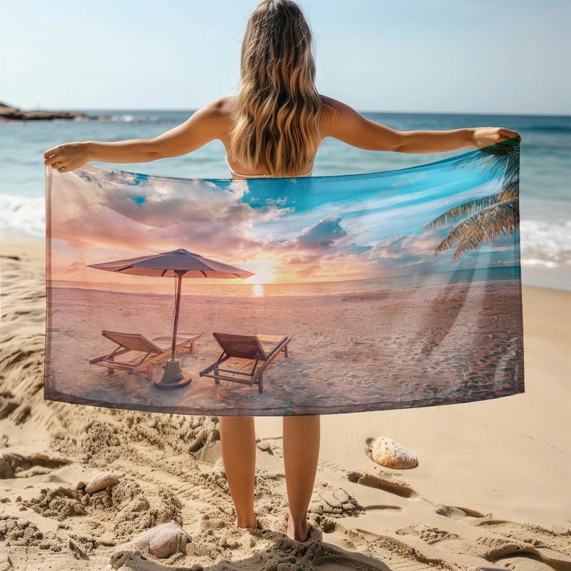 MDKLXIDF Toalla Playa Grande 80x160 cm Playa Toalla Microfibra Prevención de Arena, Toallas de Playa Ligera, Compacta y de Secado Rápido para Viaje Piscina Gimnasio Baño