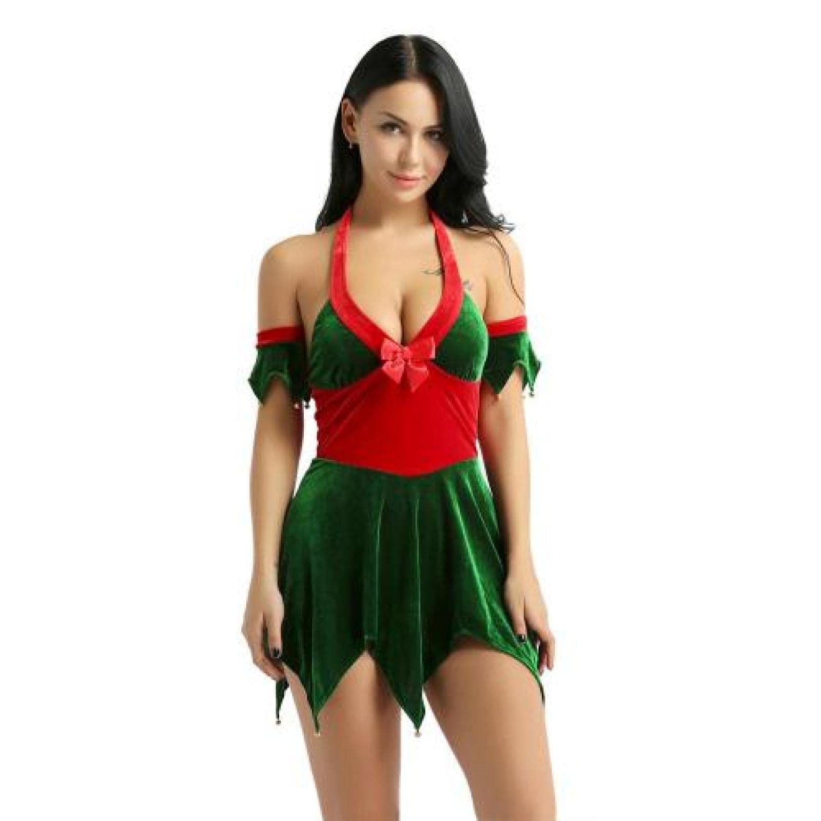 Ropa De Dormir Conjunto Sexy Disfraz De Navidad para Adultos para Mujer, Puño Suave, Vestido De Navidad, Puño, Disfraz De Navidad, Vestido De Fiesta Cosplay