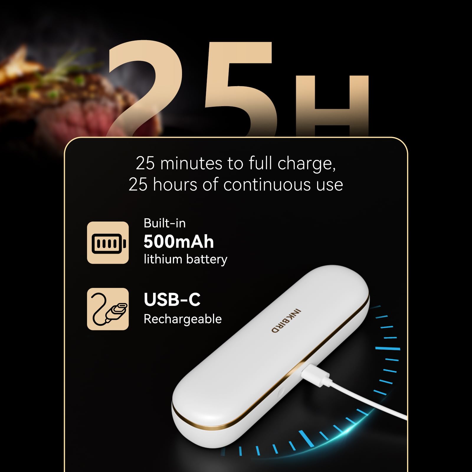 Inkbird INT-11S-B Fleischthermometer Kabelloses, Grillthermometer Bluetooth | Multi-Sensor Bratenthermometer, Meat Thermometer mit Kochzeit-Schätzer für Backofen Grill BBQ Smoker Küche Rotisserie