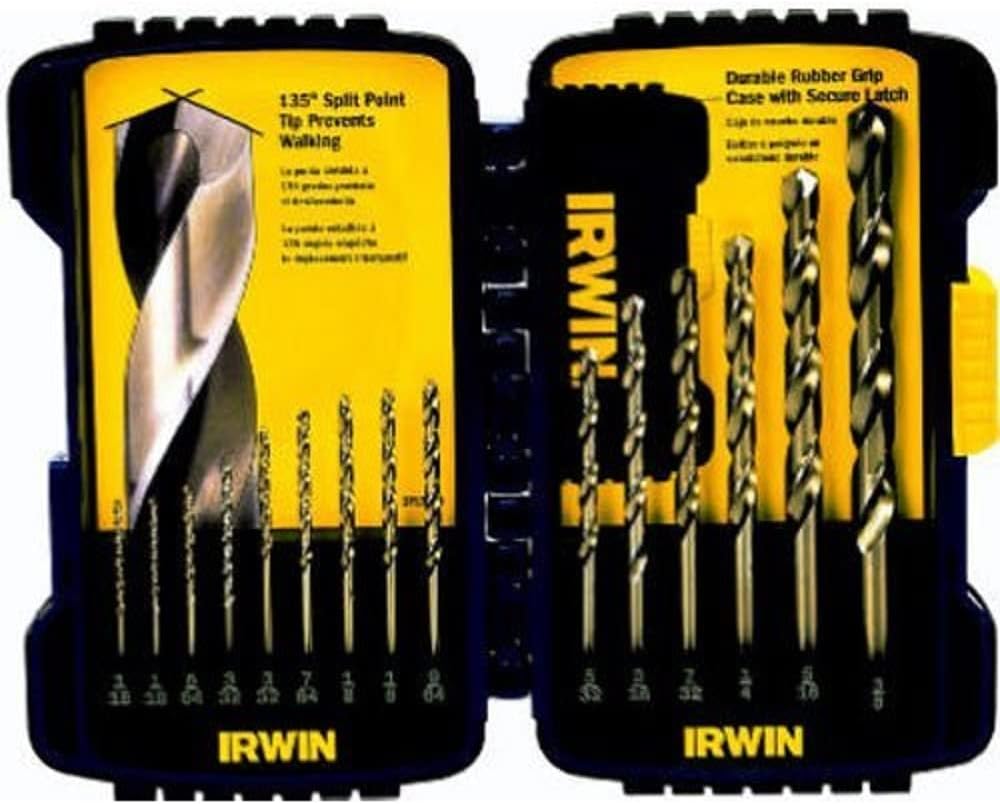 Tools IRWIN Drill Bit Set, Cobalt Alloy Steel, 15-Piece (316015)